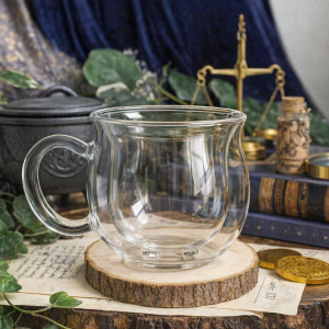 Clear Double Walled Glass Cauldron Mug
